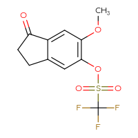 Chemical structure of 6-methoxy-1-oxo-2,3-dihydro-1H-inden-5-yl trifluoromethanesulfonate - CSSB20977127371