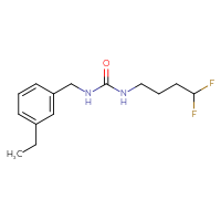 Chemical structure of 3-(4,4-difluorobutyl)-1-[(3-ethylphenyl)methyl]urea - CSSB02014683426