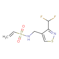 Chemical structure of N-{[3-(difluoromethyl)-1,2-thiazol-4-yl]methyl}ethene-1-sulfonamide - CSSB07104298607