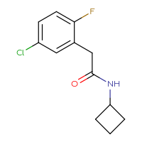 Chemical structure of 2-(5-chloro-2-fluorophenyl)-N-cyclobutylacetamide - CSSB06480370581