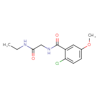 Chemical structure of 2-[(2-chloro-5-methoxyphenyl)formamido]-N-ethylacetamide - CSSB06402509192