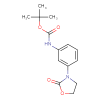 Chemical structure of tert-butyl N-[3-(2-oxo-1,3-oxazolidin-3-yl)phenyl]carbamate - CSSB00012224021