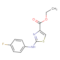 Chemical structure of ethyl 2-[(4-fluorophenyl)amino]-1,3-thiazole-4-carboxylate - CSSB00000613574