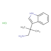 Chemical structure of 2-(1H-indol-3-yl)-2-methylpropan-1-amine hydrochloride - CSSB00020587708