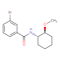 Chemical structure of 3-bromo-N-[(1S,2S)-2-methoxycyclohexyl]benzamide - CSSB02007709826