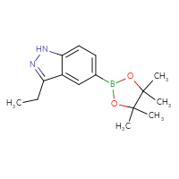 Chemical structure of 3-ethyl-5-(4,4,5,5-tetramethyl-1,3,2-dioxaborolan-2-yl)-1H-indazole - CSSB00010233750