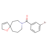 Chemical structure of 8-(3-bromobenzoyl)-1-oxa-8-azaspiro[4.6]undec-3-ene - CSSB01194041365