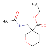 Chemical structure of ethyl 3-(acetamidomethyl)oxane-3-carboxylate - CSSB01993749467