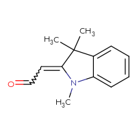 Chemical structure of 2-(1,3,3-trimethyl-2,3-dihydro-1H-indol-2-ylidene)acetaldehyde - CSSB00000008129