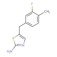 Chemical structure of 5-[(3-fluoro-4-methylphenyl)methyl]-1,3-thiazol-2-amine - CSSB00000246586