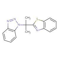 Chemical structure of 1-[2-(1,3-benzothiazol-2-yl)propan-2-yl]-1H-1,2,3-benzotriazole - CSSB06633774840