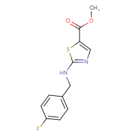 Chemical structure of methyl 2-{[(4-fluorophenyl)methyl]amino}-1,3-thiazole-5-carboxylate - CSSB00008514295