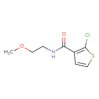 Chemical structure of 2-chloro-N-(2-methoxyethyl)thiophene-3-carboxamide - CSSB01991063291