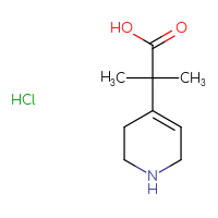 Chemical structure of 2-methyl-2-(1,2,3,6-tetrahydropyridin-4-yl)propanoic acid hydrochloride - CSSB21043417097