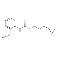 Chemical structure of 3-(3-cyclopropylpropyl)-1-(2-methoxyphenyl)thiourea - CSSB02004874737
