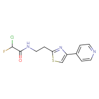 Chemical structure of 2-chloro-2-fluoro-N-{2-[4-(pyridin-4-yl)-1,3-thiazol-2-yl]ethyl}acetamide - CSSB21332124781