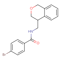 Chemical structure of 4-bromo-N-[(3,4-dihydro-1H-2-benzopyran-4-yl)methyl]benzamide - CSSB01966989869