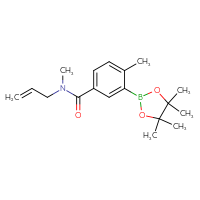 Chemical structure of N,4-dimethyl-N-(prop-2-en-1-yl)-3-(4,4,5,5-tetramethyl-1,3,2-dioxaborolan-2-yl)benzamide - CSSB00169494714