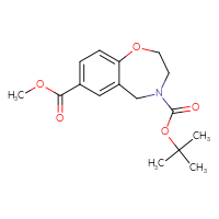 Chemical structure of 4-tert-butyl 7-methyl 2,3,4,5-tetrahydro-1,4-benzoxazepine-4,7-dicarboxylate - CSSB00102867795