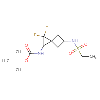 Chemical structure of tert-butyl N-{5-ethenesulfonamido-2,2-difluorospiro[2.3]hexan-1-yl}carbamate - CSMB06263094543