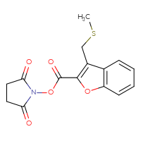 Chemical structure of 2,5-dioxopyrrolidin-1-yl 3-[(methylsulfanyl)methyl]-1-benzofuran-2-carboxylate - CSSB20269714046