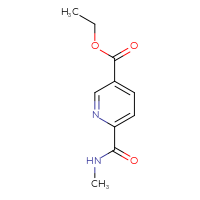 Chemical structure of ethyl 6-(methylcarbamoyl)pyridine-3-carboxylate - CSSB01991671324