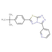 Chemical structure of 3-[6-(4-tert-butylphenyl)-[1,2,4]triazolo[3,4-b][1,3,4]thiadiazol-3-yl]pyridine - CSSB00121623684