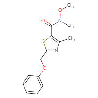 Chemical structure of N-methoxy-N,4-dimethyl-2-(phenoxymethyl)-1,3-thiazole-5-carboxamide - CSSB00990255115