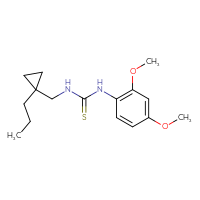 Chemical structure of 1-(2,4-dimethoxyphenyl)-3-[(1-propylcyclopropyl)methyl]thiourea - CSSB21432509916