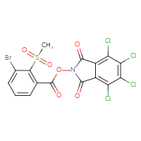 Chemical structure of 4,5,6,7-tetrachloro-1,3-dioxo-2,3-dihydro-1H-isoindol-2-yl 3-bromo-2-methanesulfonylbenzoate - CSSB20269946683