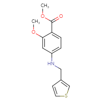 Chemical structure of methyl 2-methoxy-4-{[(thiophen-3-yl)methyl]amino}benzoate - CSSB02016379509
