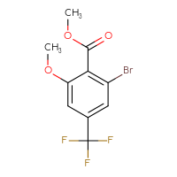 Chemical structure of methyl 2-bromo-6-methoxy-4-(trifluoromethyl)benzoate - CSSB00133882252