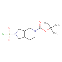 Chemical structure of tert-butyl 2-(chlorosulfonyl)-octahydro-1H-pyrrolo[3,4-c]pyridine-5-carboxylate - CSSB00153984709