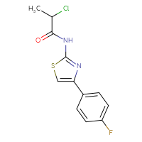 Chemical structure of 2-chloro-N-[4-(4-fluorophenyl)-1,3-thiazol-2-yl]propanamide - CSSB00000595161