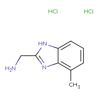 Chemical structure of 1-(4-methyl-1H-1,3-benzodiazol-2-yl)methanamine dihydrochloride - CSSB00015183929