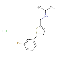 Chemical structure of {[5-(3-fluorophenyl)thiophen-2-yl]methyl}(propan-2-yl)amine hydrochloride - CSSB00000745463