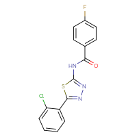 Chemical structure of N-[5-(2-chlorophenyl)-1,3,4-thiadiazol-2-yl]-4-fluorobenzamide - CSSB00046197817