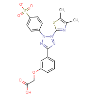 Chemical structure of 5-[3-(carboxymethoxy)phenyl]-2-(4,5-dimethyl-1,3-thiazol-2-yl)-3-(4-sulfonatophenyl)-3H-1,2λ⁵,3,4-tetrazol-2-ylium - CSSB00020657397
