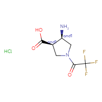 Chemical structure of rac-(3R,4R)-4-amino-1-(2,2,2-trifluoroacetyl)pyrrolidine-3-carboxylic acid hydrochloride - CSSB21291560094