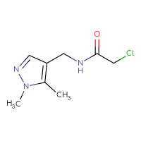 Chemical structure of 2-chloro-N-[(1,5-dimethyl-1H-pyrazol-4-yl)methyl]acetamide - CSSB00012349236
