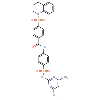Chemical structure of N-{4-[(4,6-dimethylpyrimidin-2-yl)sulfamoyl]phenyl}-4-(1,2,3,4-tetrahydroquinoline-1-sulfonyl)benzamide - CSSB00160856958