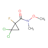 Chemical structure of 2,2-dichloro-1-fluoro-N-methoxy-N-methylcyclopropane-1-carboxamide - CSSB15024000240