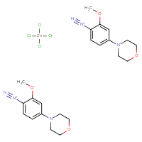 Chemical structure of bis(2-methoxy-4-(morpholin-4-yl)benzene-1-diazonium); tetrachlorozinc - CSSB14813030946