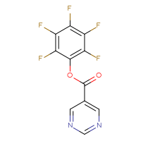 Chemical structure of 2,3,4,5,6-pentafluorophenyl pyrimidine-5-carboxylate - CSSB00020620005