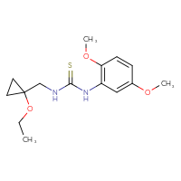 Chemical structure of 1-(2,5-dimethoxyphenyl)-3-[(1-ethoxycyclopropyl)methyl]thiourea - CSSB21432453472