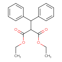 Chemical structure of 1,3-diethyl 2-(diphenylmethyl)propanedioate - CSSB00103154497
