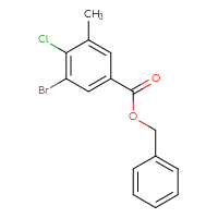 Chemical structure of benzyl 3-bromo-4-chloro-5-methylbenzoate - CSSB02126092069