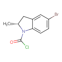 Chemical structure of (2R)-5-bromo-2-methyl-2,3-dihydro-1H-indole-1-carbonyl chloride - CSSB14984765878