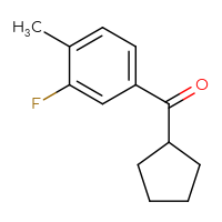 Chemical structure of cyclopentyl(3-fluoro-4-methylphenyl)methanone - CSSB00011350743