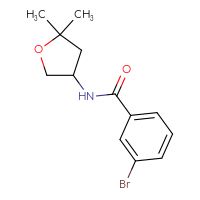 Chemical structure of 3-bromo-N-(5,5-dimethyloxolan-3-yl)benzamide - CSSB00017020741